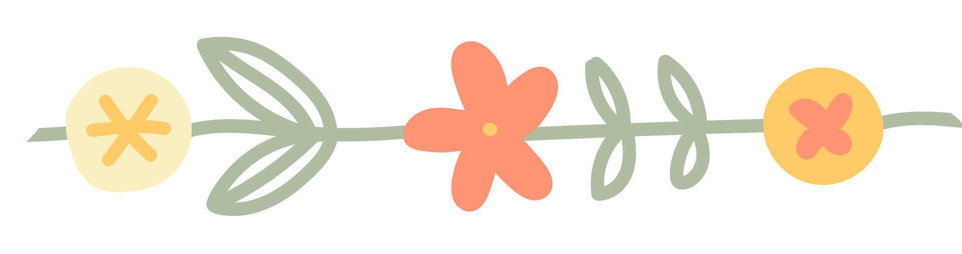 Floral Border with Simple Shapes vector