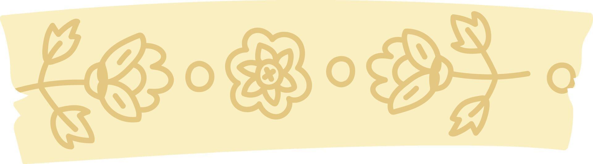 Flowers Pattern Washi Tape Decor vector