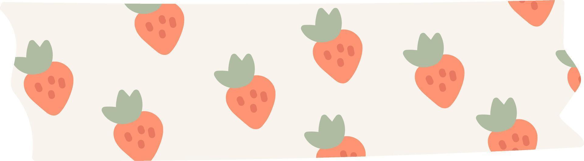 Strawberry Pattern Washi Tape vector