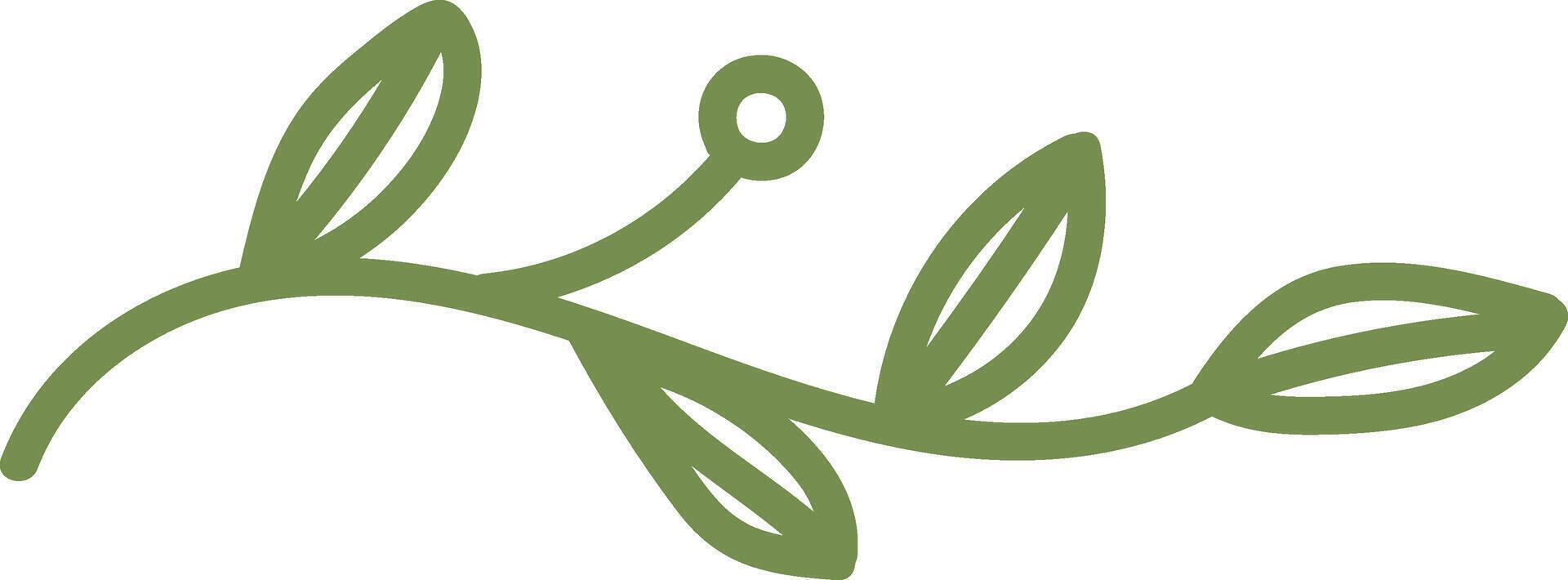 Minimalist Leaf Branch Design vector