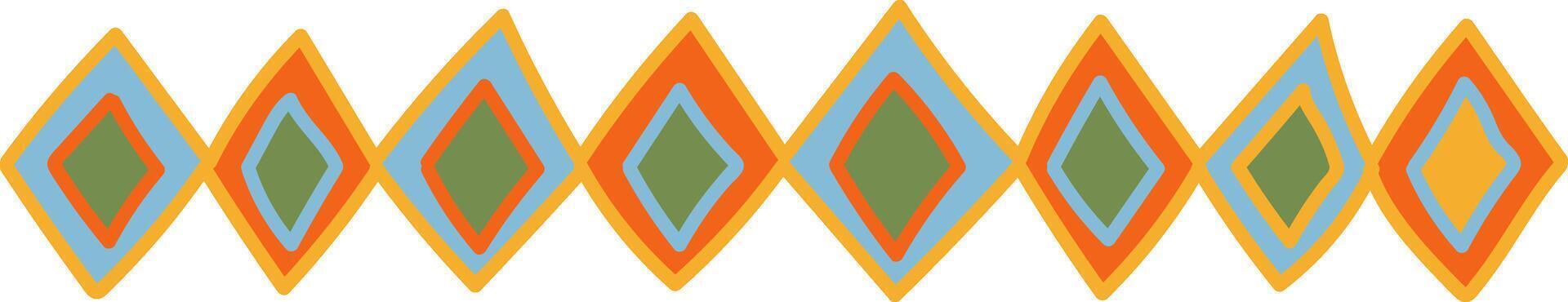 Geometric Diamond Pattern Border vector