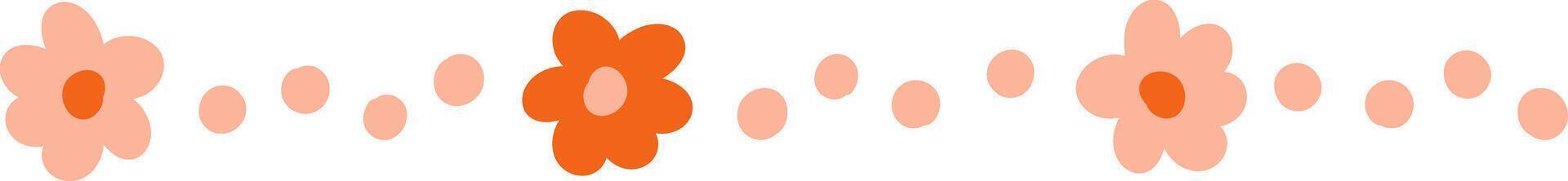 Floral Border with Dotted Line vector