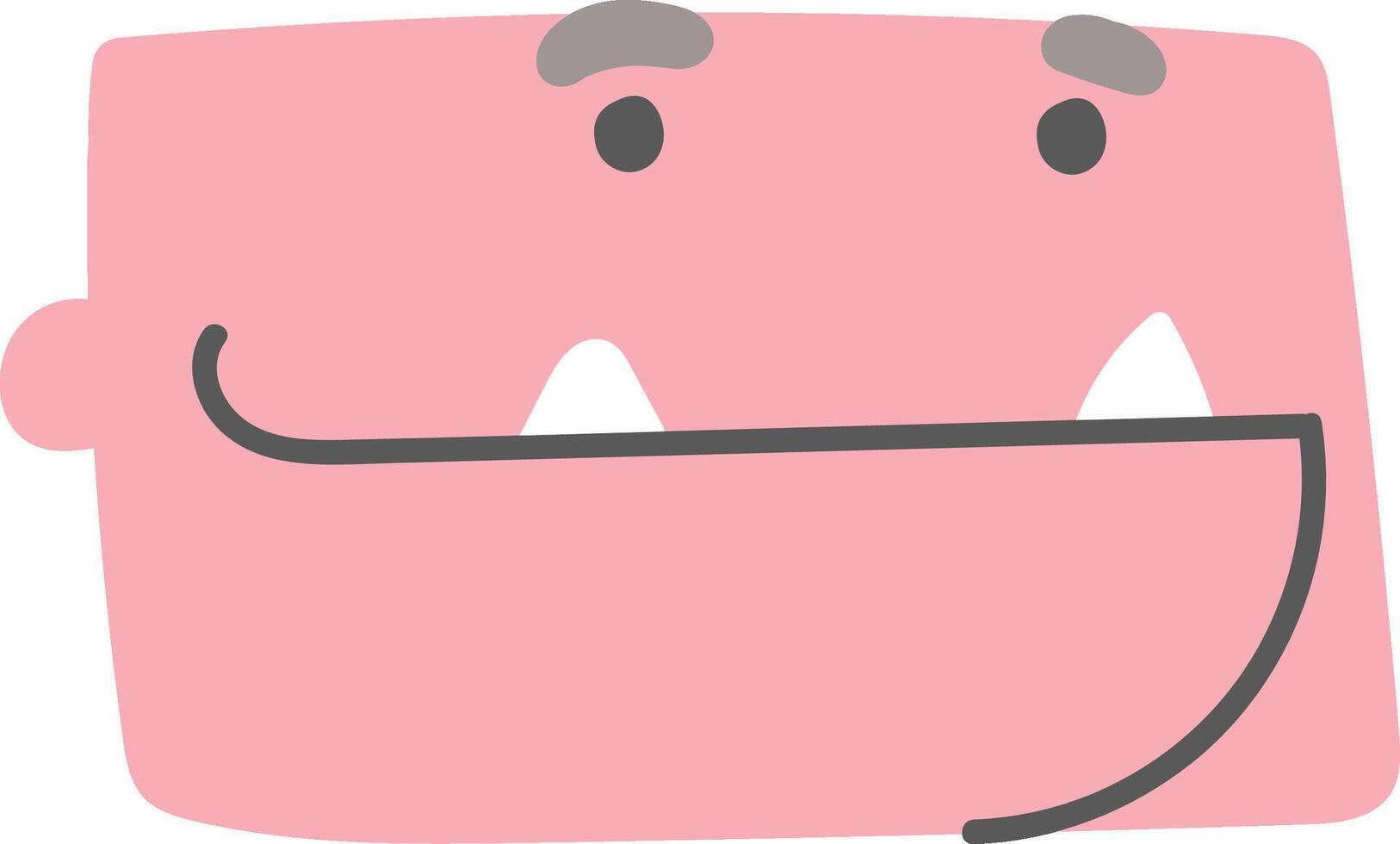 Playful Monster Face with Fangs vector