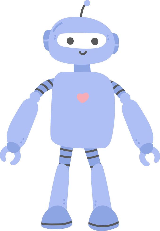 Friendly Robot with Heart Symbol vector