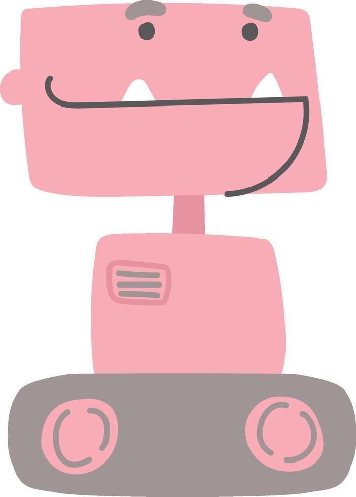Friendly Cartoon Robot on Wheels vector