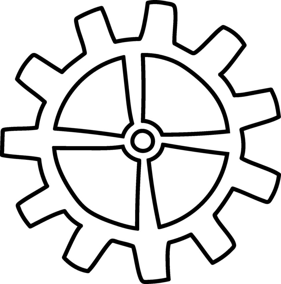 Gear with Bold Outline vector