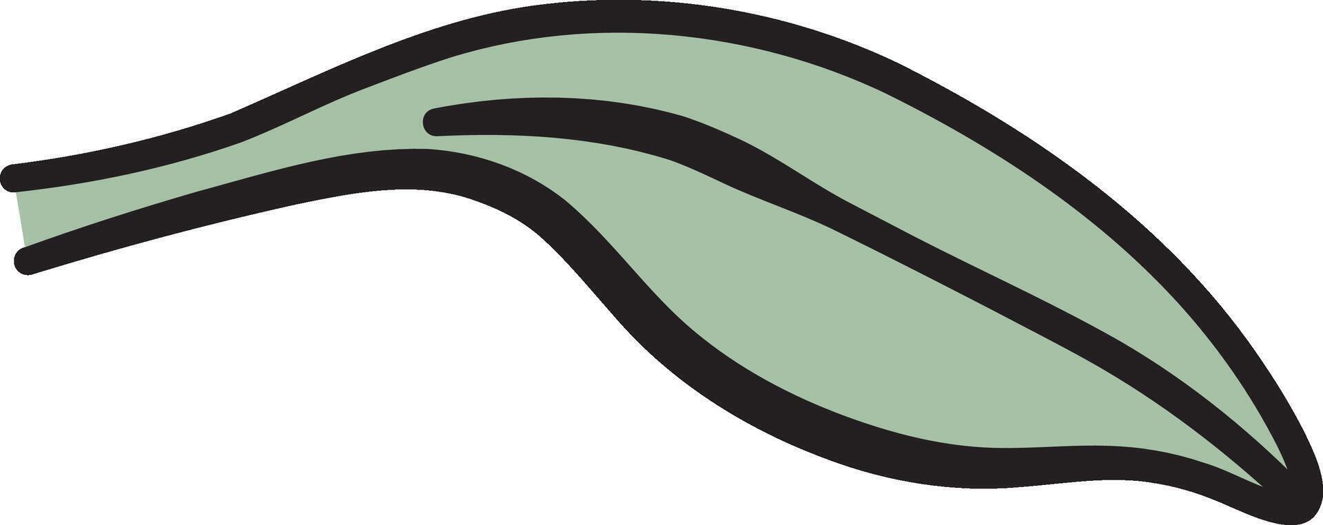 Simple Leaf with Bold Outline Element vector