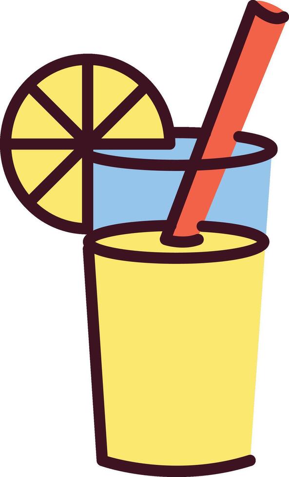 Refreshing Drink with Citrus Slice vector