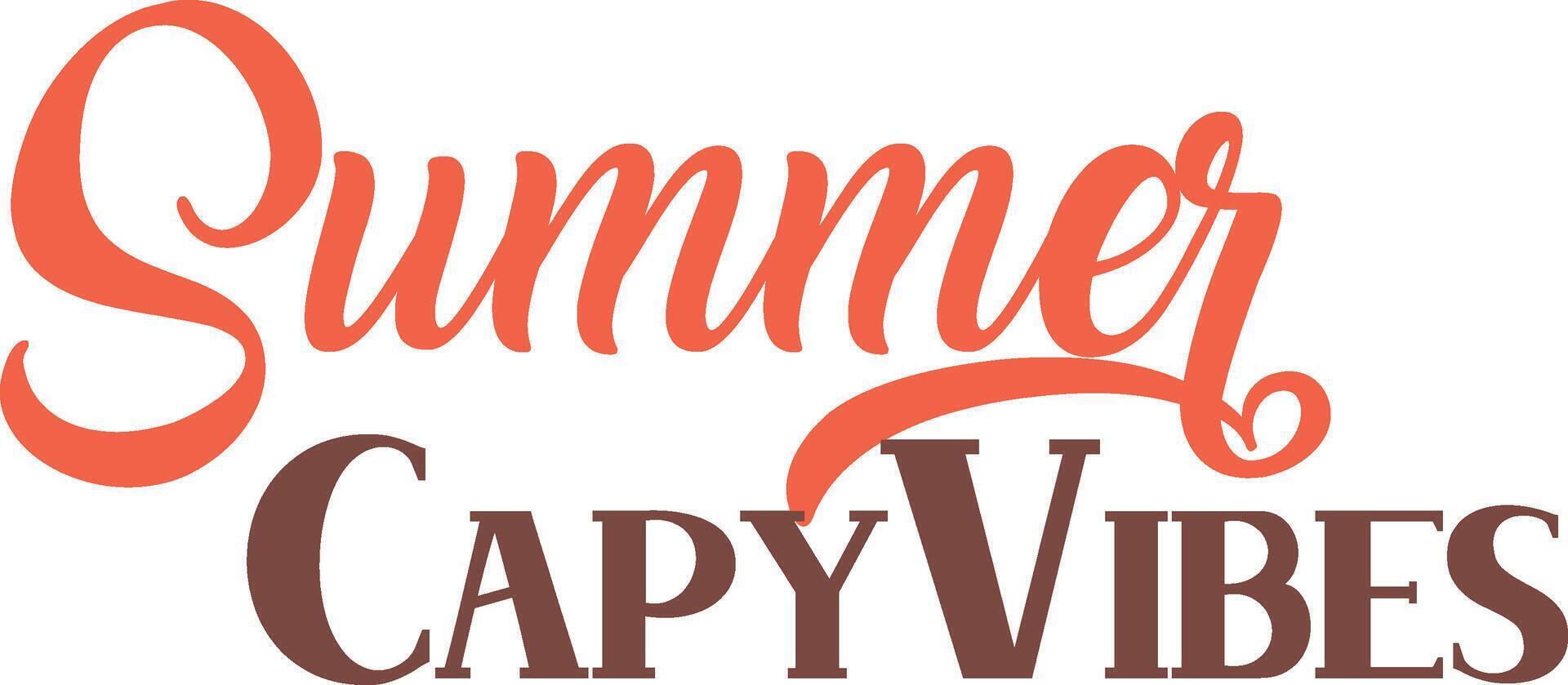 Summer CapyVibes Typography vector