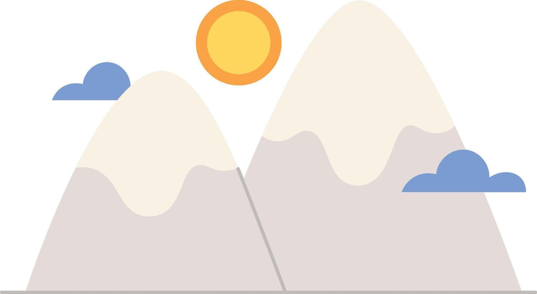 Minimalist Mountain Landscape with Sun vector