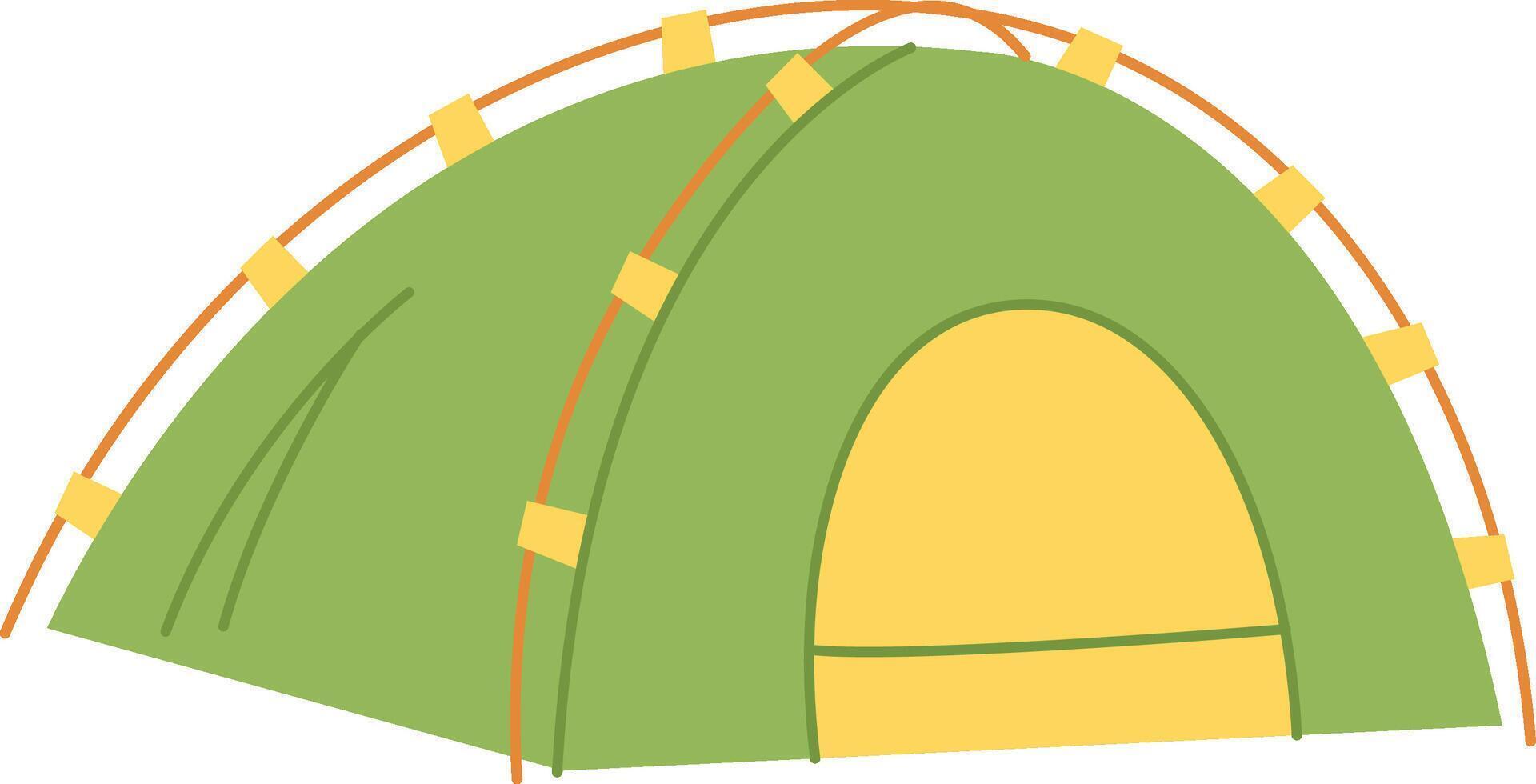 Camping Tent with Arched Poles vector