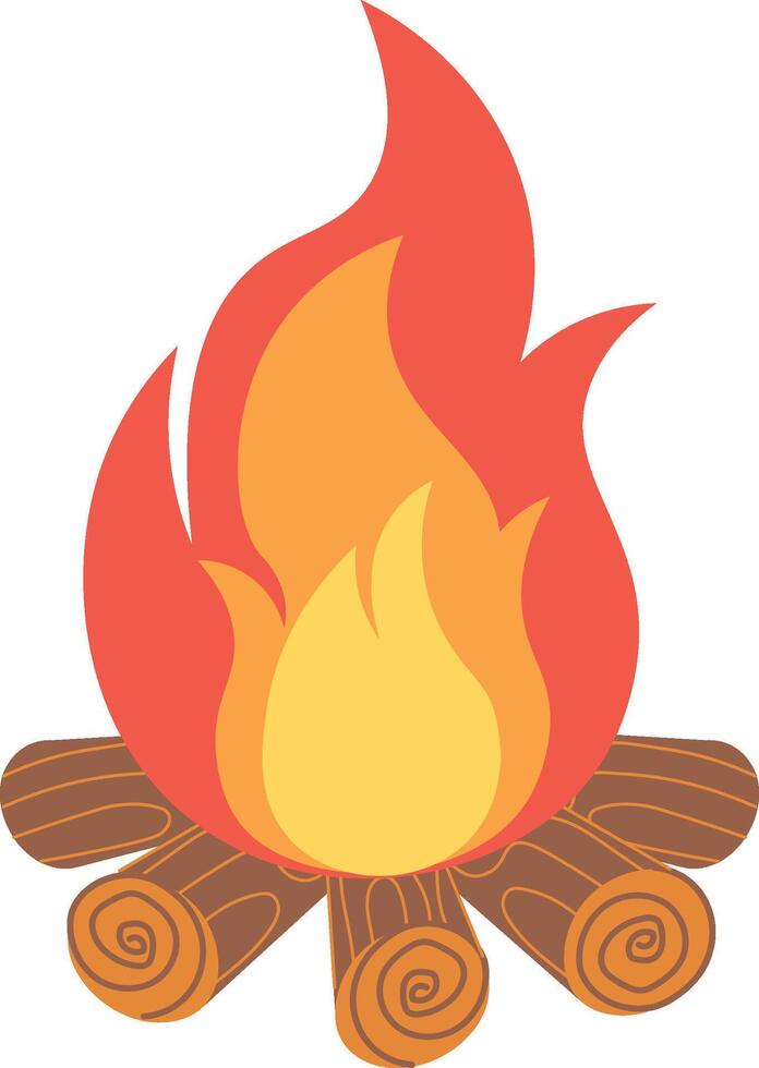 Campfire with Logs vector