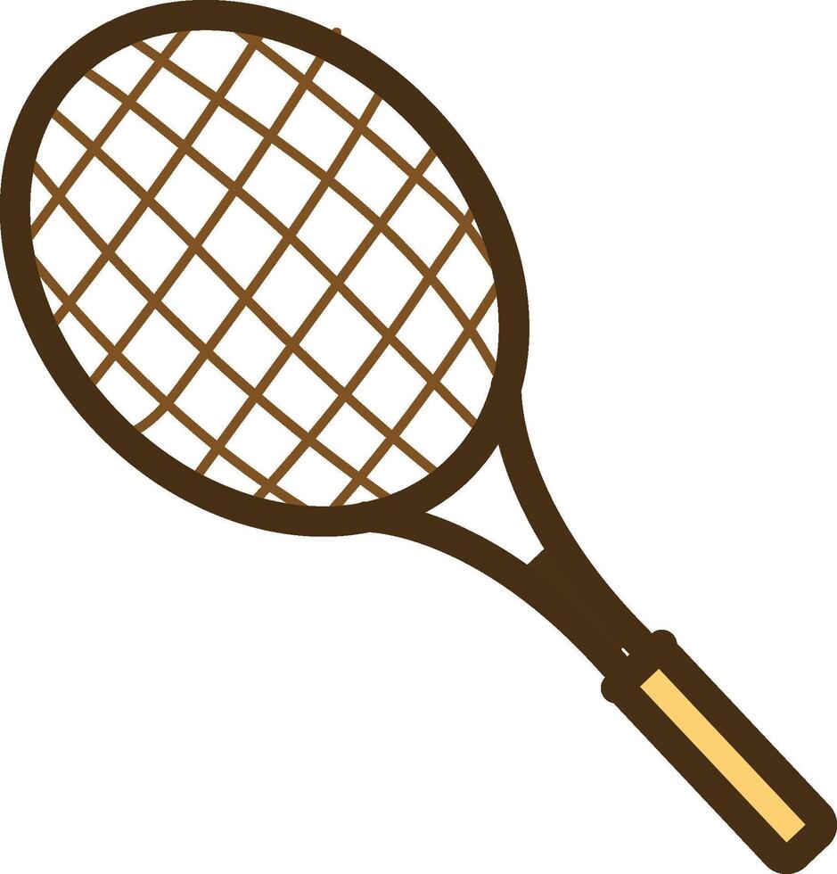 Tennis Racket with Wooden Handle vector