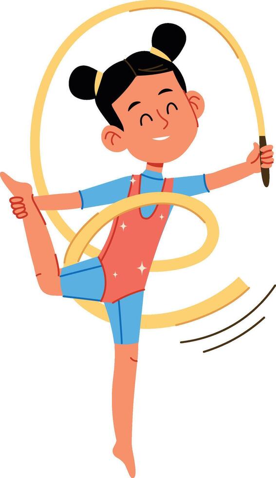 Gymnast Girl with Ribbon vector