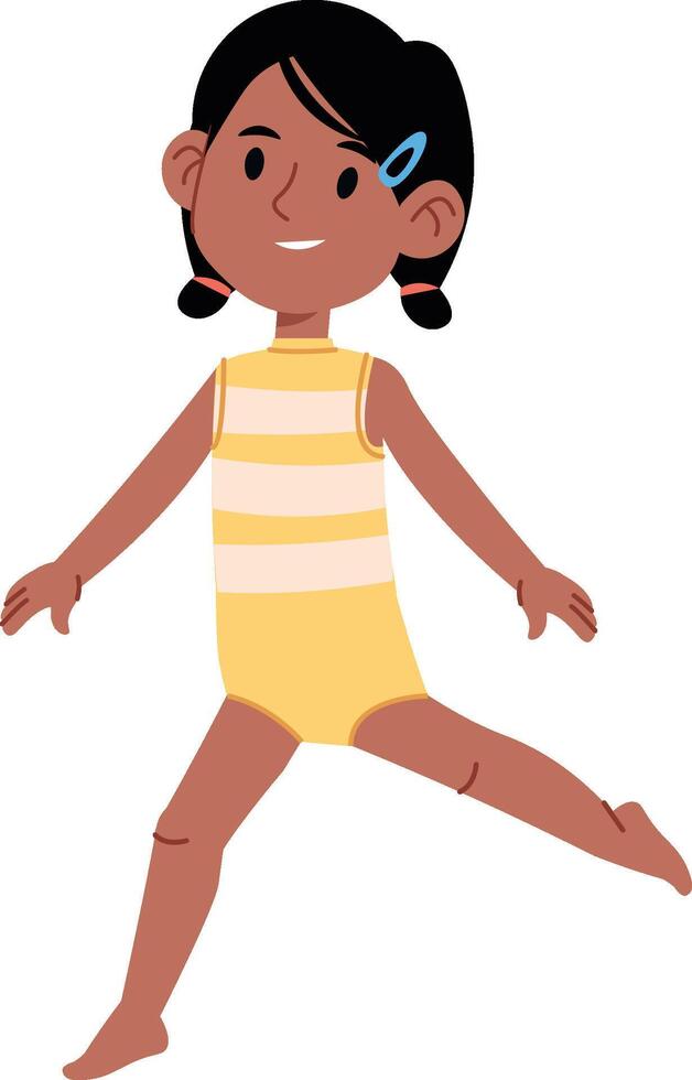 Young Girl in Gymnastics Pose vector