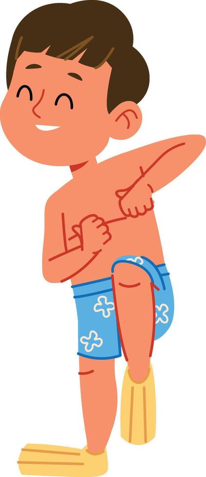 Boy Preparing for Swimming vector