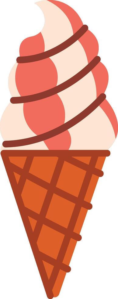 Ice Cream Cone with Swirls vector