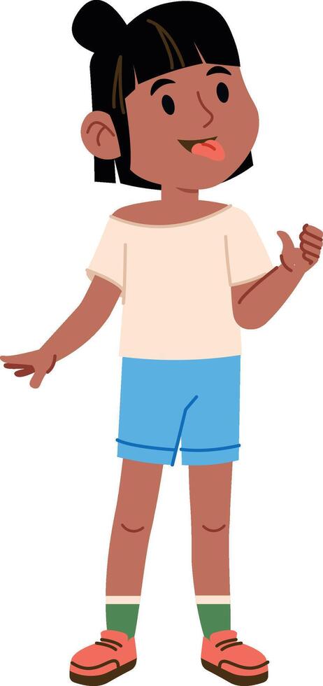 Cheerful Child Giving Thumbs Up vector