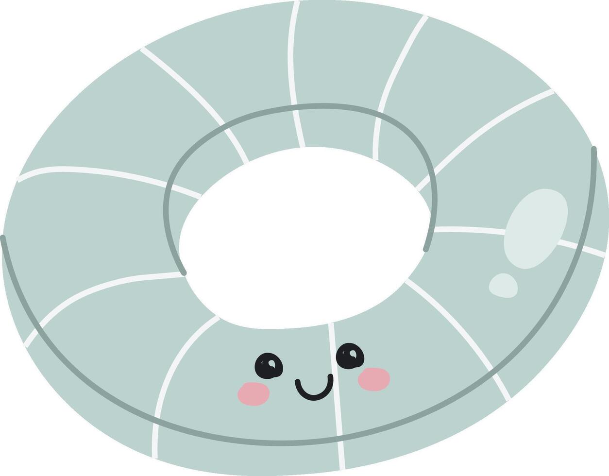 Smiling Inflatable Pool Ring Character vector