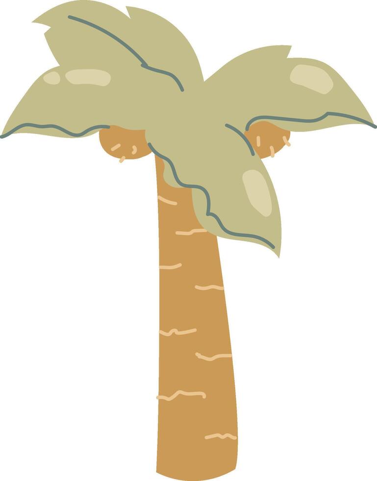 Cartoon Palm Tree with Coconuts vector