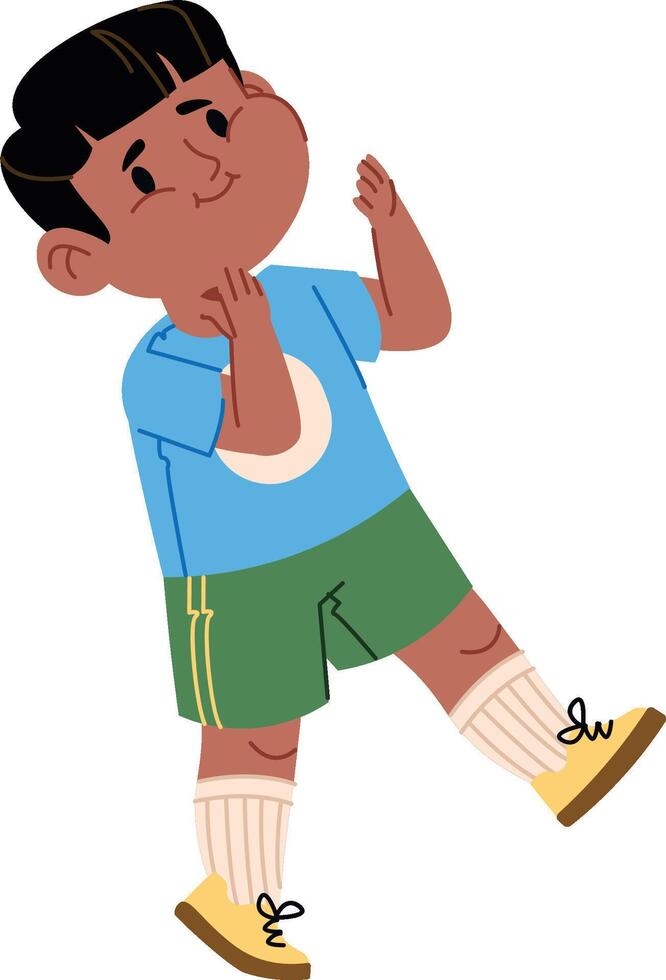 Cheerful Boy in Sports Outfit vector