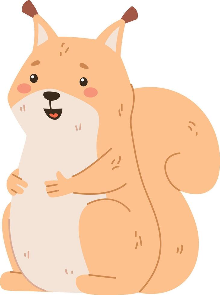 Cheerful Squirrel with Big Tail vector