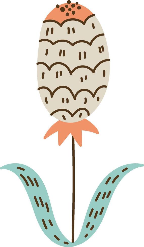 Folk Abstract Flower vector