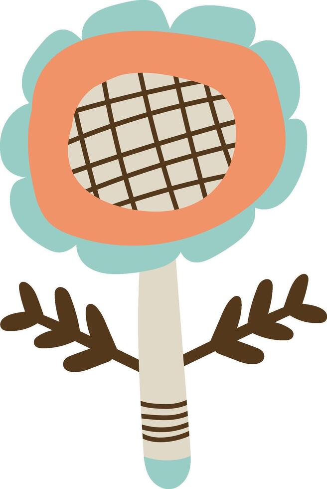 Doodle Folk Abstract Flower Symbol vector