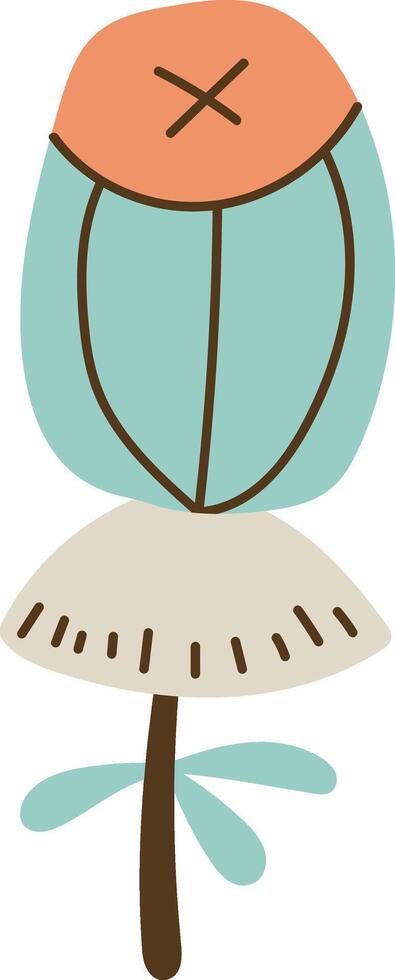Doodle Folk Flower Element vector