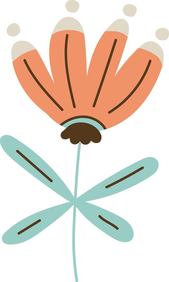Doodle Folk Floral Abstract Flower vector