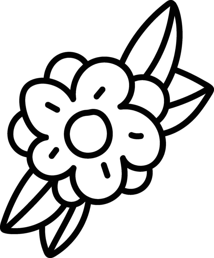 Floral Outline with Leaves vector