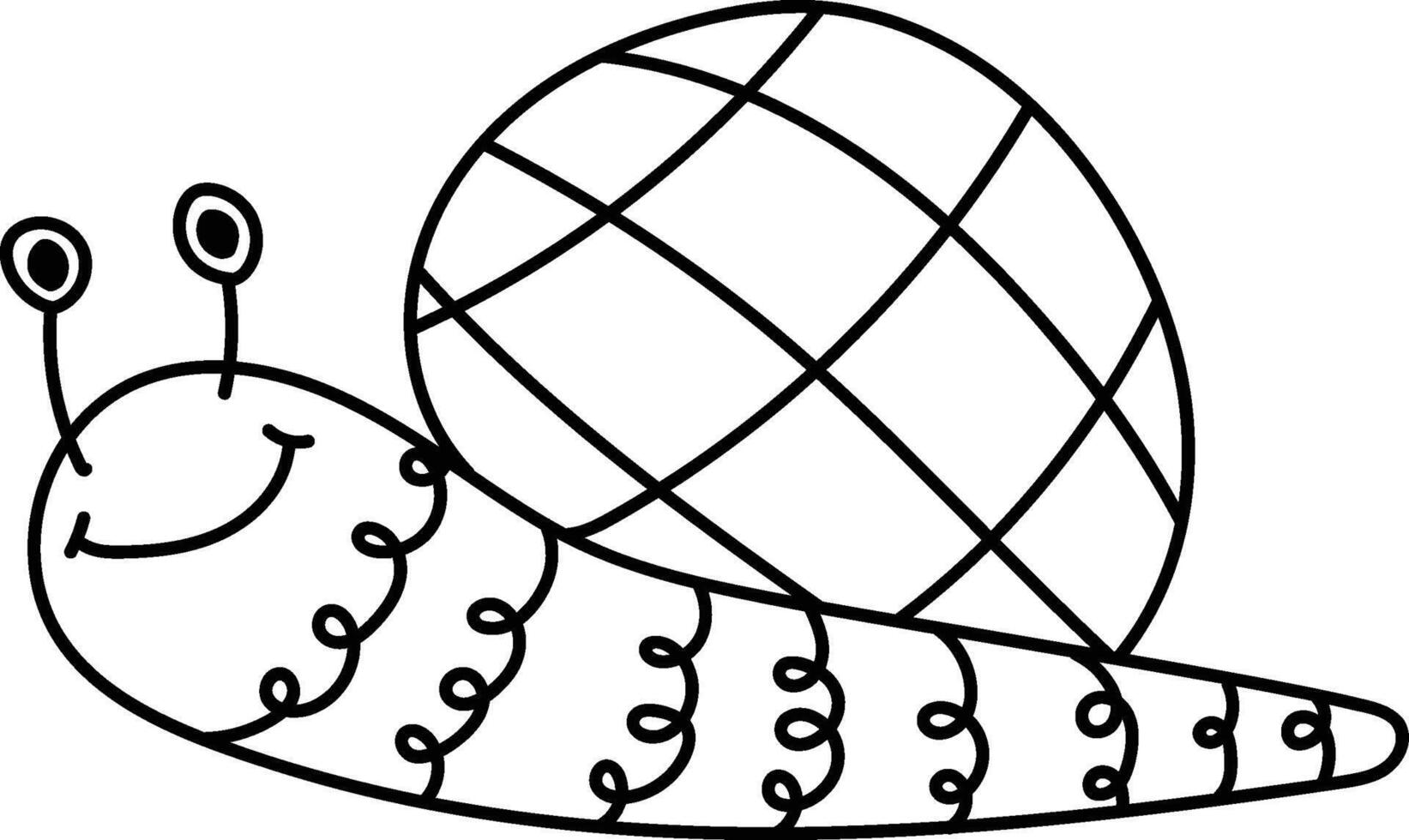 Happy Snail Outline vector