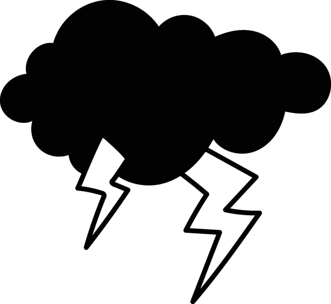 Storm Cloud with Lightning Bolts vector