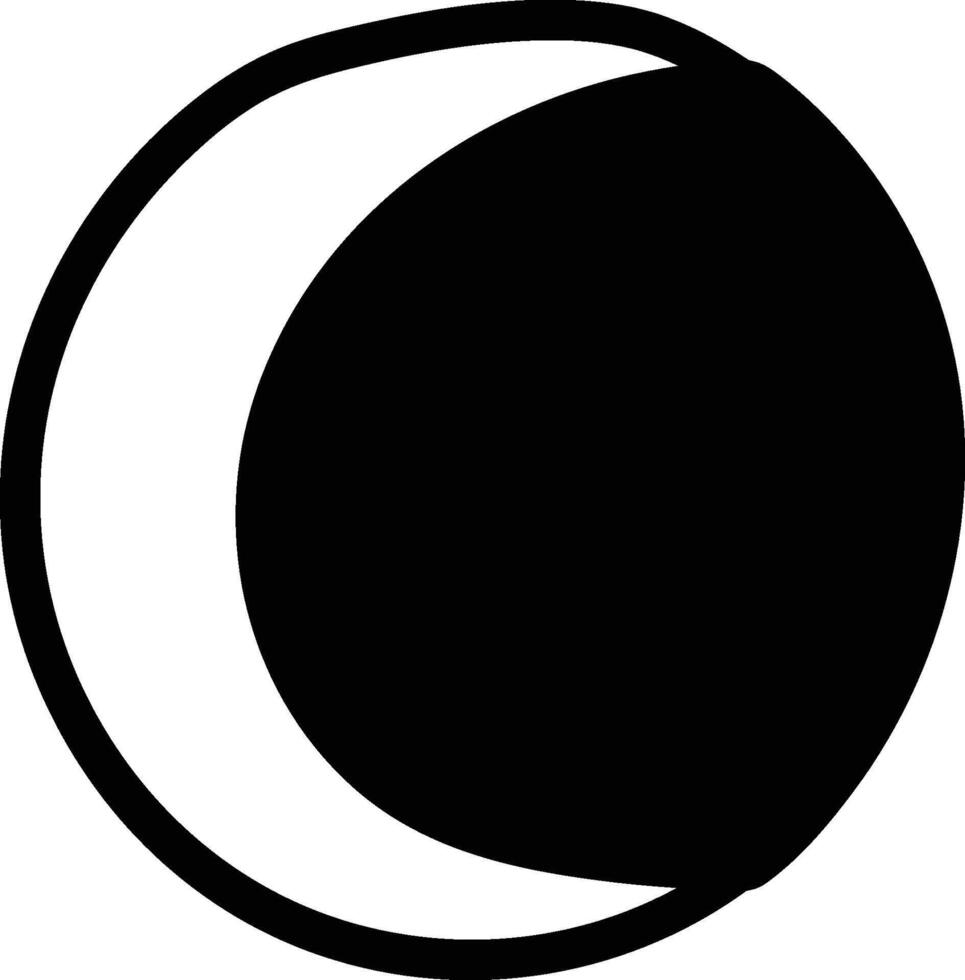 Crescent Moon Outline vector