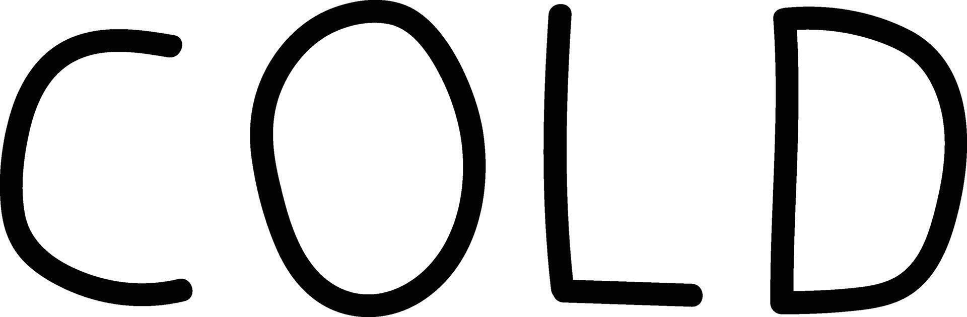 Bold Handwritten Cold Text vector