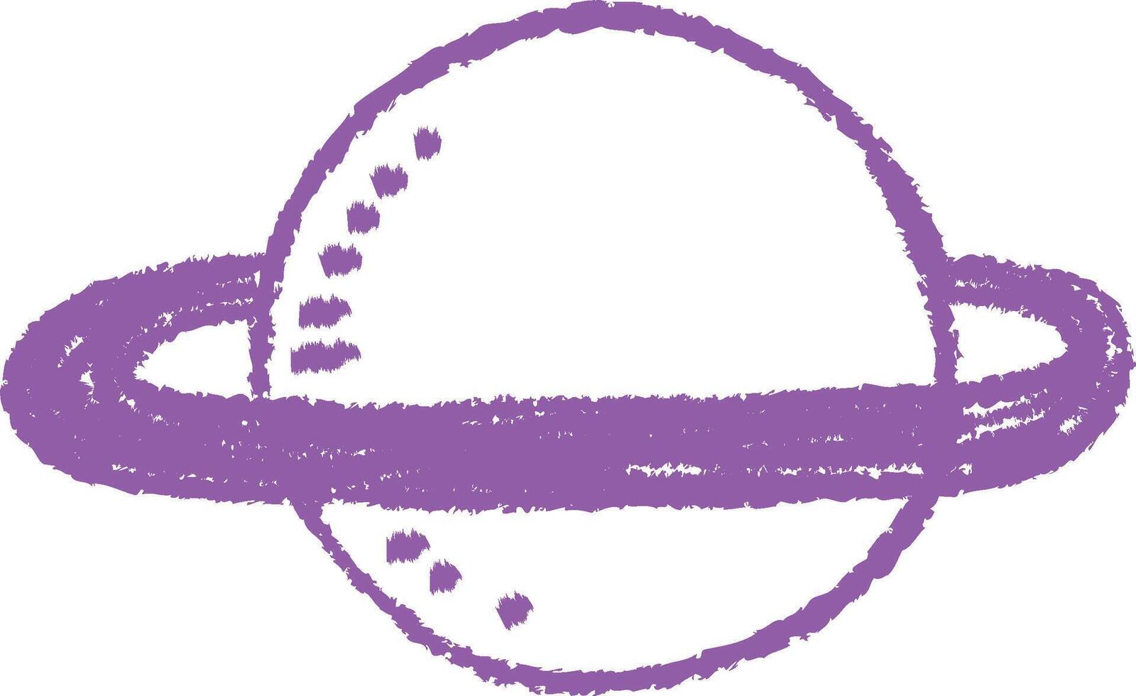 Crayon Planet with Rings vector