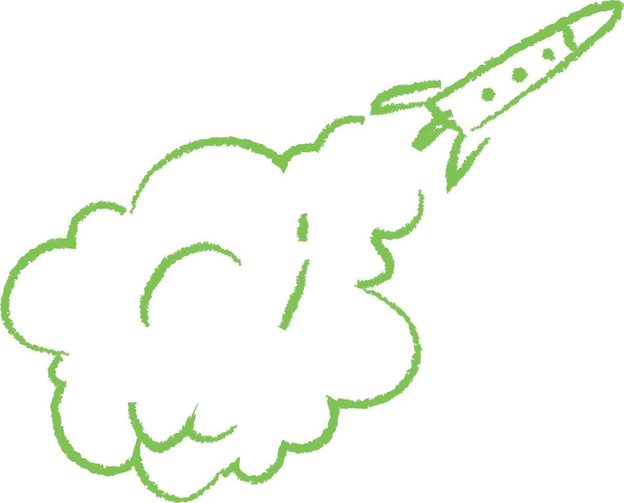Rocket with Smoke Trail vector