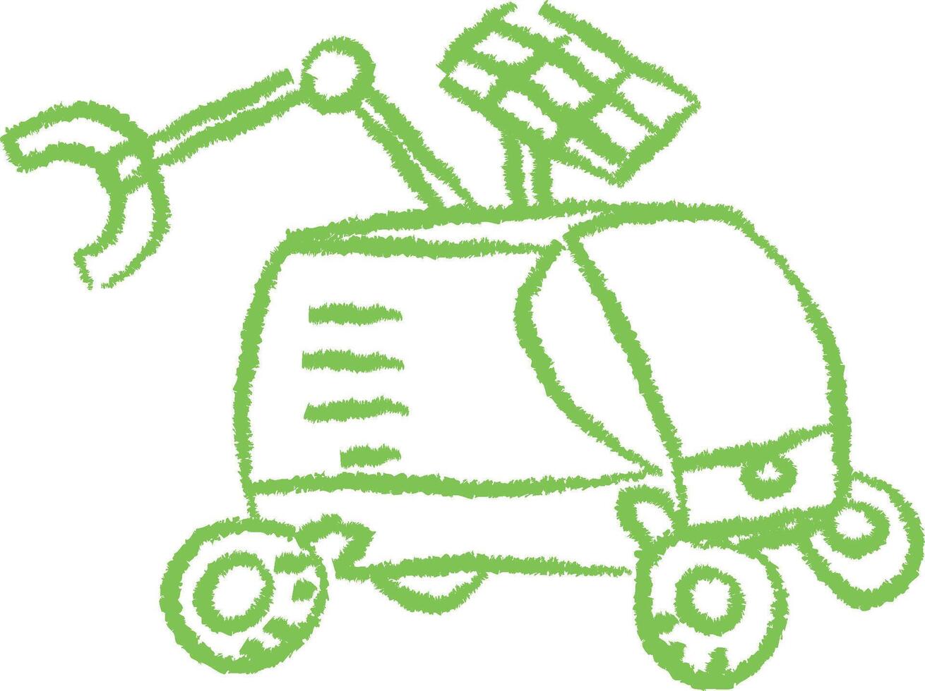Crayon Style Robotic Space Vehicle vector
