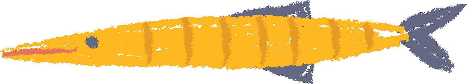 Crayon Sea Fish vector