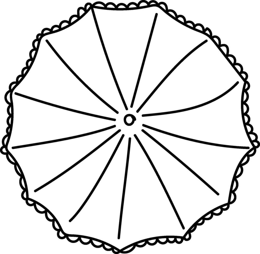 Doodle Umbrella Top View vector
