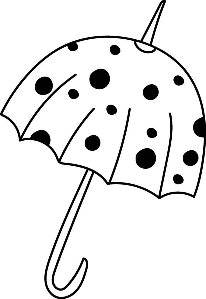Polka Dot Umbrella Drawing vector