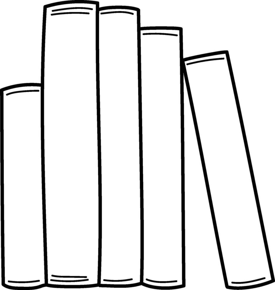 Stack of Books Outline Drawing vector