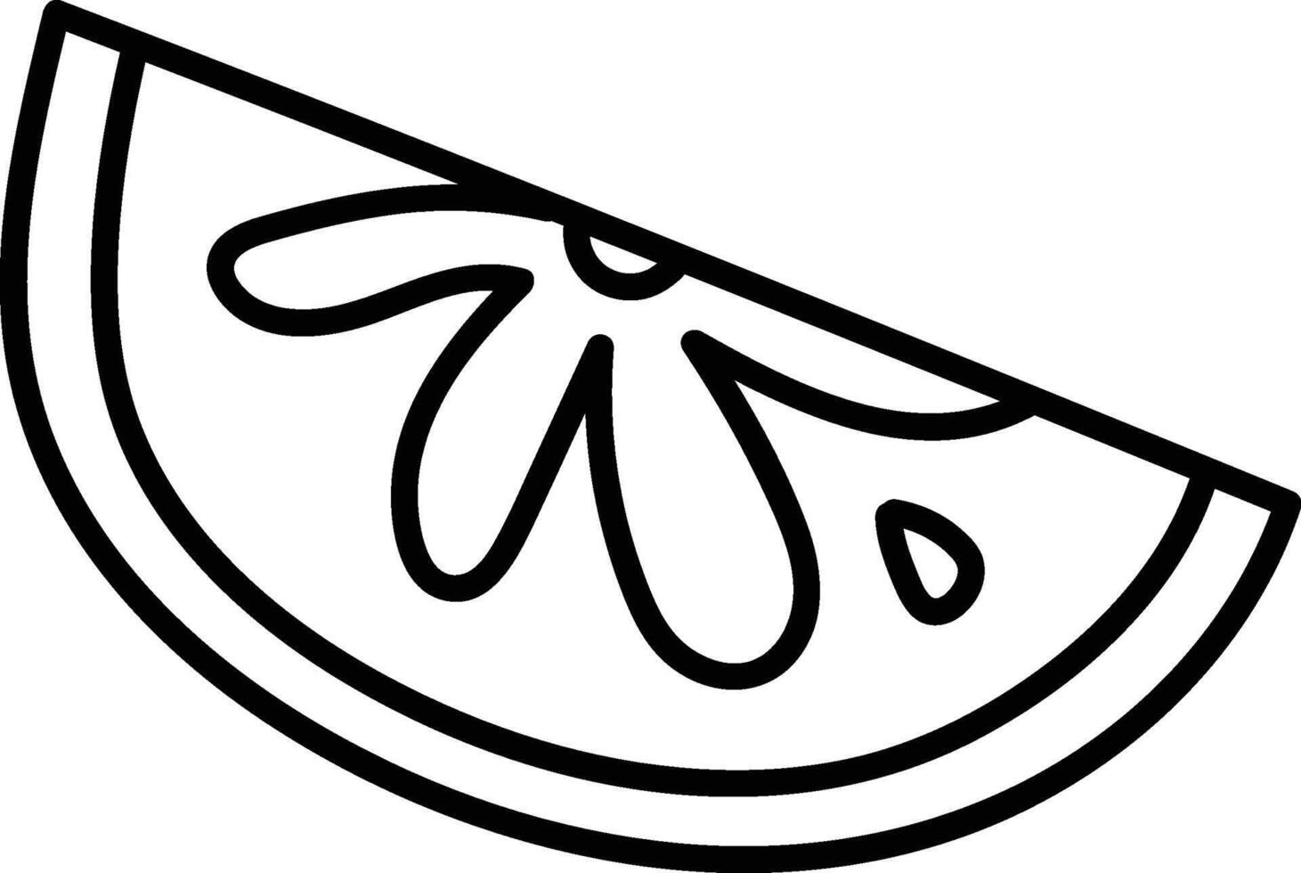 Line Art Citrus Slice vector