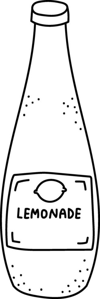 Lemonade Bottle Outline Drawing vector