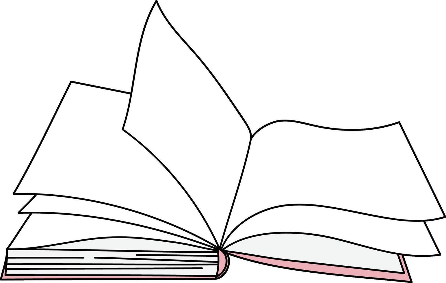 Open Book with Turning Pages vector