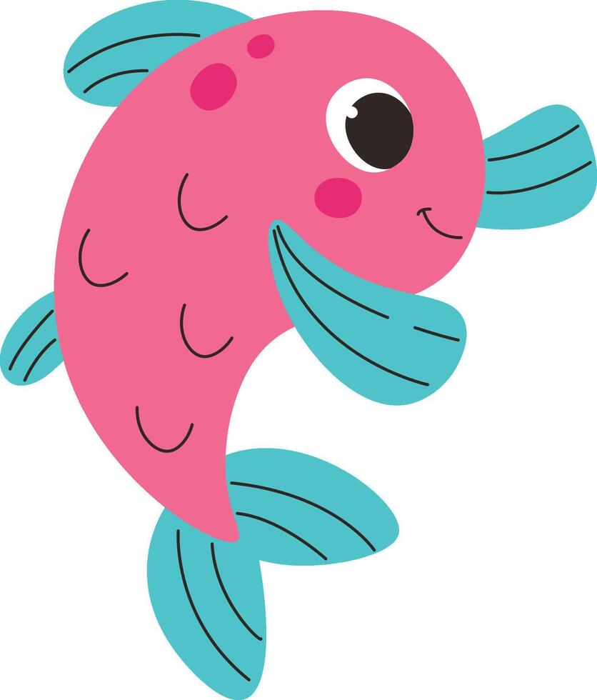 Playful Cartoon Fish with Fins vector
