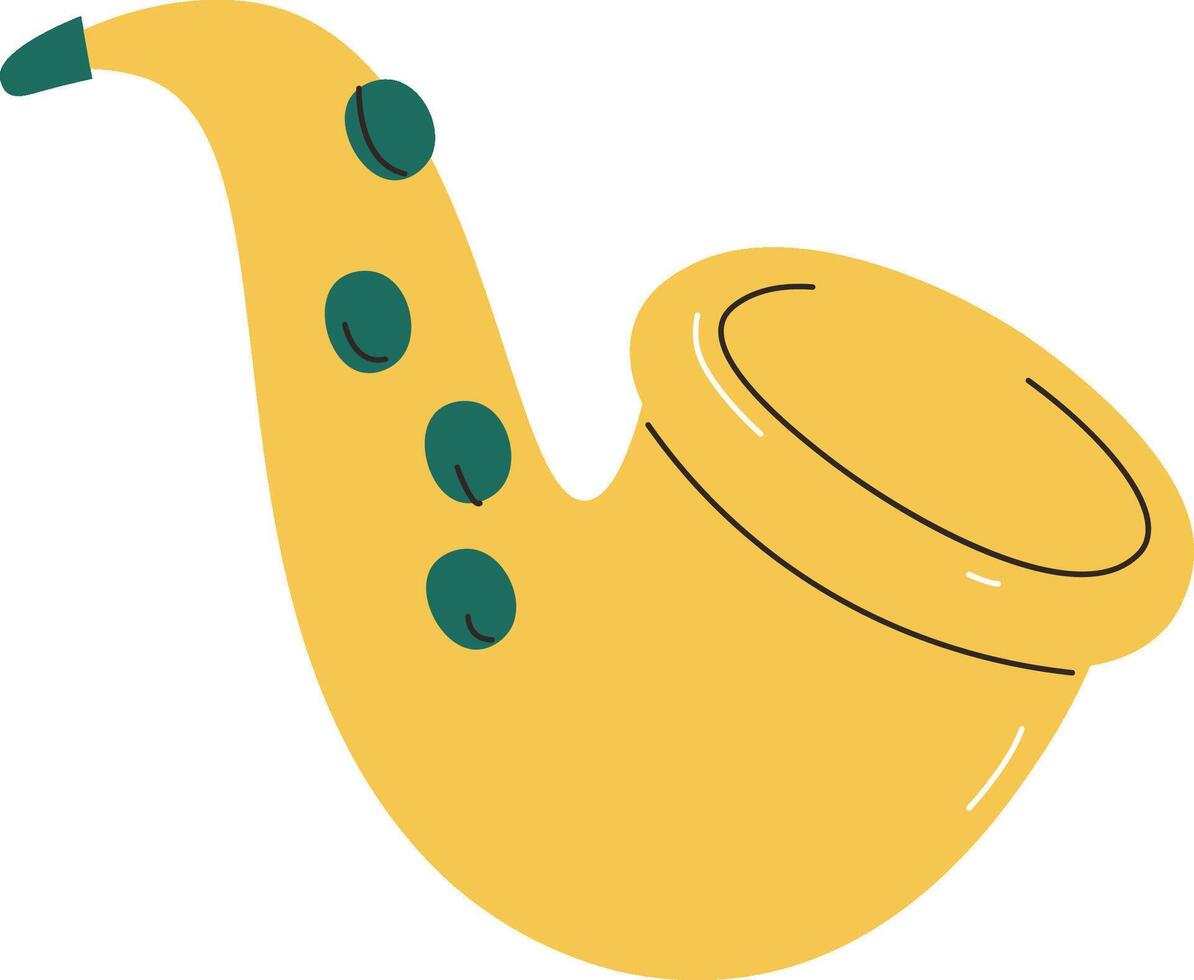 Cartoon Saxophone with Simple Details vector