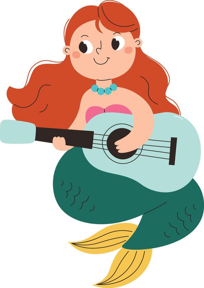 Mermaid Playing Guitar vector