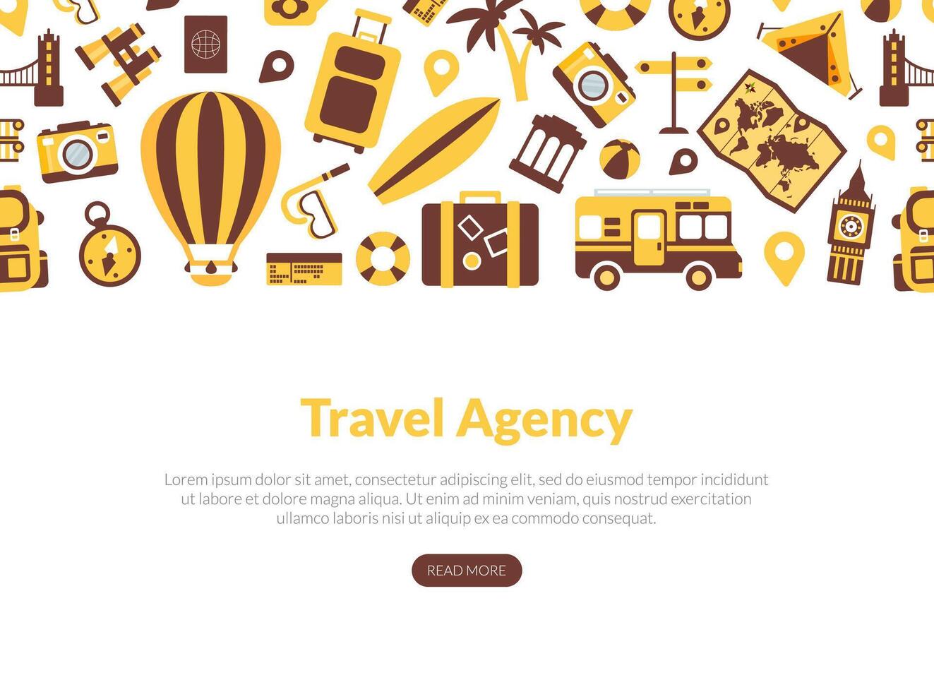 Travel Agency Landing Page Template, Tourism, Vacation, Journey Web Page, Mobile App, Homepage Illustration vector