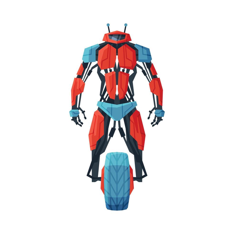 Robot on Wheel, Future Robotic Technology, Artificial Intelligence Illustration on White Background vector